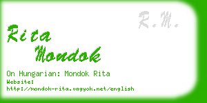 rita mondok business card